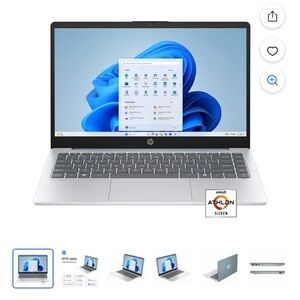 HP 14 inch HD Windows Laptop AMD Athlon 7120 4GB RAM 128GB UFS Moonlight Blue